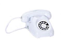 Melody Jane Neuf Maison de Poupées Bureau Miniature Accessoire Blanc Rétro Téléphone 5142