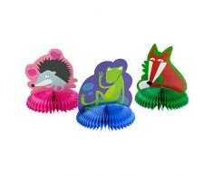 amscan - 998375-3 Centres de Table Animaux Rigolos