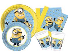 Ciao y4487 Kit Party Table Lovely Minions pour 8 Personnes, Bleu/Jaune