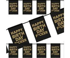 Guirlande de fanions Happy Birthday F*CKER de 6 m