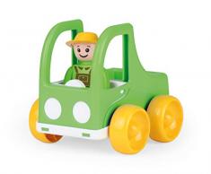 LENA 01573 My First Racers Pick-up Chariot de Jeu avec Figurine Mobile pour Le conducteur, Le Camion pour Le tir et Le Rouleau, véhicule pour bébé et Enfant à partir de 12 Mois Vert