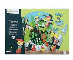 Avenue Mandarine PU007C - Un Puzzle 40 pièces avec un poster servant de guide inclus, Saisons