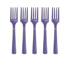 Amscan International 8010-106 Lot de 48 fourchettes résistantes Violet 24,6 x 25,9 cm