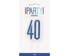 Unique Party- Bougie, 83881, Bleu/argenté