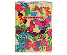 eeBoo - Cahier à dessin - papillons fluo