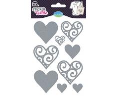 Aladine - 41409 - Autocollant Textile - Cœur Glitter
