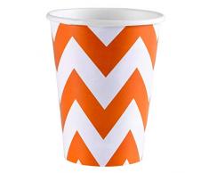 Amscan - 999502 - 8 Gobelets Chevrons - 266 ml - Orange