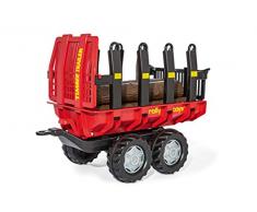 rolly toys 123254 RollyToys RollyTimber Trailer pour Enfants de 3 à 10 Ans avec Baguettes en Bois en Plastique Rouge/Noir