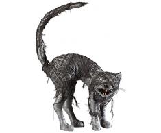 Widmann ? Chat Zombie avec yeux lumière LED pour adultes, noir/rouge, taille unique, vd-wdm07091