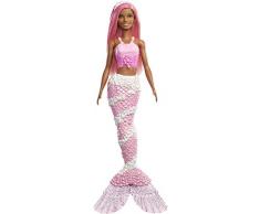 Barbie Dreamtopia poupée Sirène avec une Queue « Bijoux » et des Cheveux Roses, jouet pour enfant, FXT10
