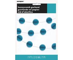 Unique Party 63383 - Guirlande de Boules Alvéolées Turquoises (2.1 m)