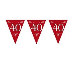 Folat Guirlande de fanions XXL « Edler 40 Birthday » 10 m