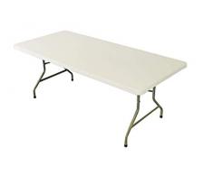 CARTALOTO- Table HDPE Blanc 76 x 200 x 74 cm, TAB2007674, Multicouleur