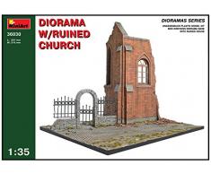 MiniArt Maquette en Plastique Diorama avec église ruinée Échelle 1:35 Gris