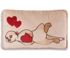 NICI 42784 Coussin Rectangulaire avec Cœur Beige 43 x 25 cm