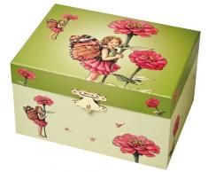 TROUSSELIER - Fées des Fleurs - Flower Fairies - Boîte à Bijoux Musicale - Idéal Cadeau Jeune Fille - Musique Sérenade de Schubert - Colori Vert