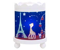 TROUSSELIER - Sophie la Girafe à Paris - Veilleuse - Manège Magique - Idéal Cadeau de Naissance - Dessin animé - Couleur Bois Blanc - Ampoule 12V 10W inclue - Prise Electrique UK