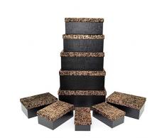 Gifts 11676 Lot de 4 boîtes de rangement avec couvercles Shatchi pour décoration dintérieur