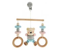Hess 13517 Jouet en Bois Minitrapez en Bois Naturel à Suspendre au lit, à la Poussette ou à la nacelle Env. 17 x 12 x 5,5 cm