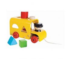 PlanToys - PT5121 - Jouet en bois - Jeu déveil - Autobus à Formes