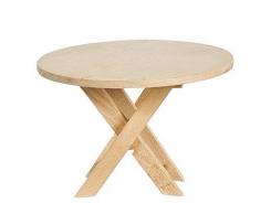 Melody Jane Maison de poupées rond pliable Table inachevé Bare bois meubles miniatures