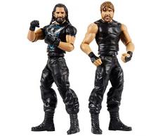 Wwe Coffret 2 Figurines Articulées Mark Henry & Dlo Brown de 17 Cm en Tenue de Combat, Jouet pour Enfant, Gbn61