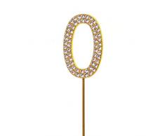Gifts SHATCHI-783 Décoration de gâteau numéro 0 Doré scintillant Diamant Anniversaire Fête Anniversaire