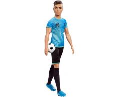 Barbie Ken Métiers poupée joueur de football avec ballon, jouet pour enfant, FXP02