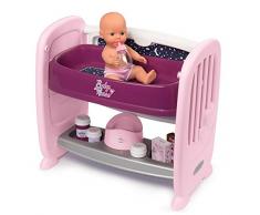 Smoby - 220353 - Baby Nurse -Co Dodo 2 en 1 - Lit Co Dodo + Table à Langer - 14 Accessoires Inclus + 1 Poupon Fonction Pipi
