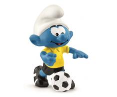 Schleich- Figurine Schtroumpf Footballeur avec Ballon The Smurfs, 20806, Bleu