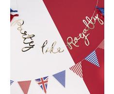 Ginger Ray RO-404 Guirlande de fanions en forme de royauté métallique