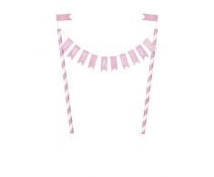 Unique Party- Décoration pour gâteau, 73370, Rose