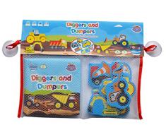 Barney et Buddy Ba054 Livre Stickers – pelleteuses et Dumpers Enfant Jouet de Bain, Multi