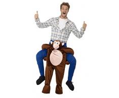 Smiffys Costume de singe portant quelqu’un sur son dos, marron, costume une pièce avec f