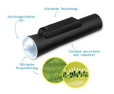 moses Verlag GmbH 9788 Expedition Natur Microscope de poche à LED ultra léger avec compartiment de taille 50 Noir - Version Allemande