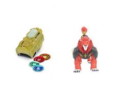 Gormiti Giochi Preziosi Bracelet Role Play avec 4 médaillons-grm06000 & Hyperbeast Lumineux avec Figurine de 7 cm-Pyron, GRM052, Multicolore