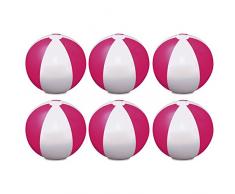 eBuyGB Lot de 6 Ballons de Plage Ballons gonflables, de Couleur, pour Plage et Piscine