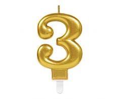 amscan Doré Finition métallique Celebration Bougies # 3