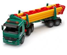 Bruder - 2666 - Véhicule Miniature - Camion Grue Mercedes Actros avec Poteaux