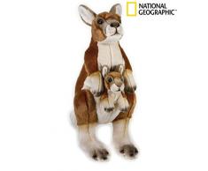 Geographics National Kangourou Animaux en Peluche Mère avec bébé Jouet en Peluche (2 pièces, Naturel)