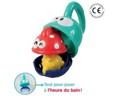 LUDI - Jeu de bain en forme de poisson. Dès 10 mois. 3 poissons gigognes. 2 gros poissons percés laissent tomber les gouttes + 1 petit poisson arroseur. Développe de la dextérité - 40003