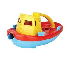 Green Toys - GT-TUG01R-A - Jouet de Premier Age - Bâteau Versoir - Rouge / Bleu / Jaune
