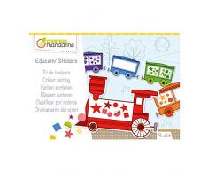 Avenue Mandarine KC102C - Une boîte créative Educativ Stickers comprenant 18 feuilles pré-imprimées wagon + 16 planches de gommettes, Tri de couleurs