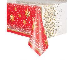 Unique Party - 58013 - Nappe en plastique 2,1 x 1,4 m (2.13 m x 1.37 m) - Noël