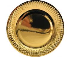 Folat Assiettes Jetables Couleur Métallique Or, 50680