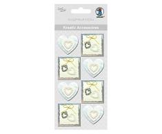 Ursus 56400021 Lot de 8 Accessoires créatifs Autocollants en différents matériaux de Haute qualité pour décorer Cartes, Albums Photo et Cadeaux Ainsi Que pour Les projets de Scrapbooking Doré/argenté