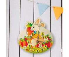 Dida – Horloge Murale en Bois Enfant – Lapin – Horloge en Bois pour Chambre denfant