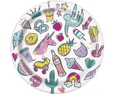 Unique Party- Assiettes en Carton, 73204