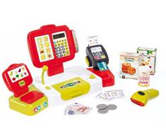 Smoby 350107 - Grande Caisse Enregistreuse - 27 Accessoires dont Vraie Calculatrice - Rouge