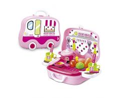 cpa toy group trading s.l. - Mallette de Cuisine avec Aliments Food Truck, Couleur Rose (CPAToy Group, S.L. 723008915A)